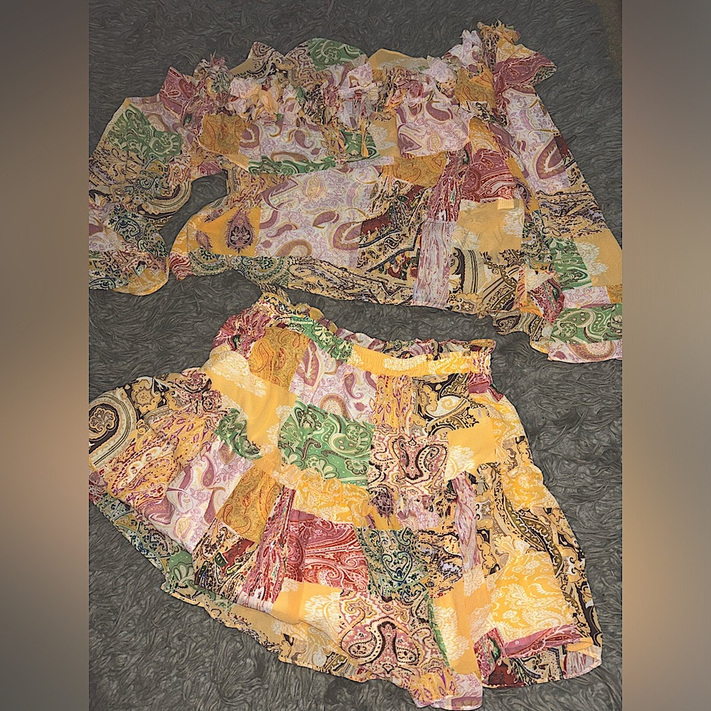 Chiffon Floral Skirt Set